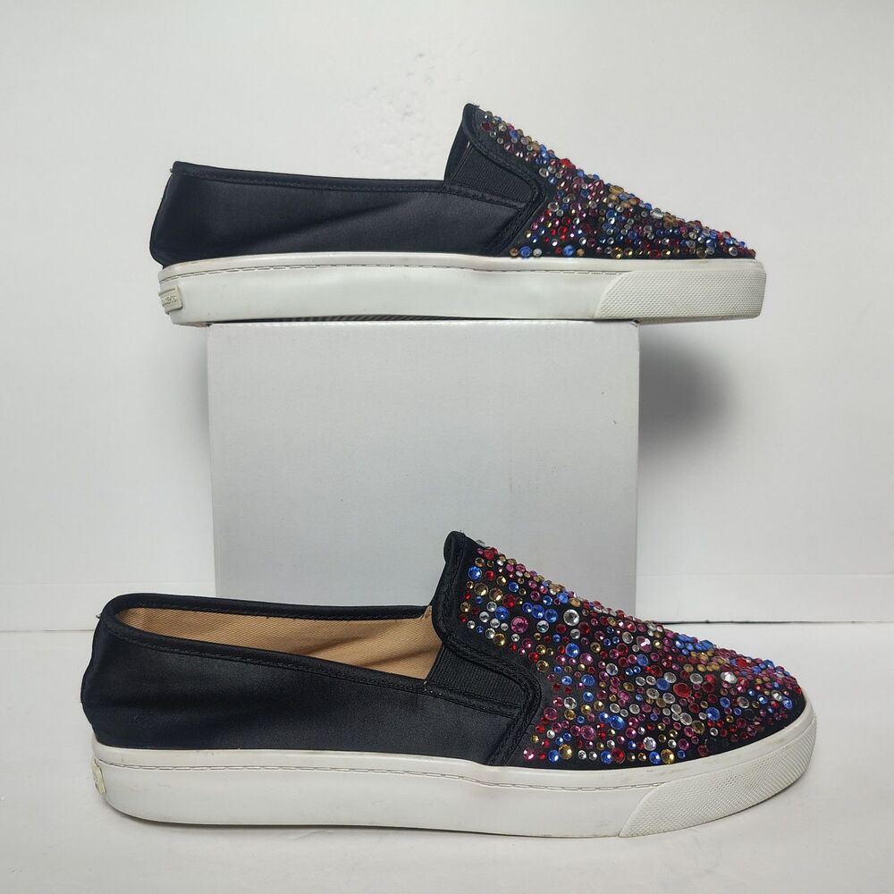 INC Sammee Multicolor Rhinestone Embellished Platform Slip On Sparkle Shoes 10M